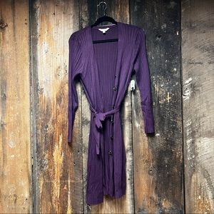 Long purple cardigan